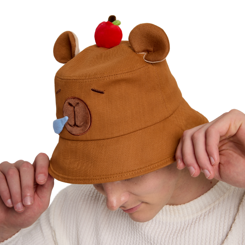 Adorable 3D Animal Bucket Hats - Kawaii Capybara & Frog Characters