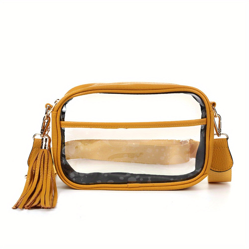 Women's TPU Transparent Crossbody Bag with Zipper Closure