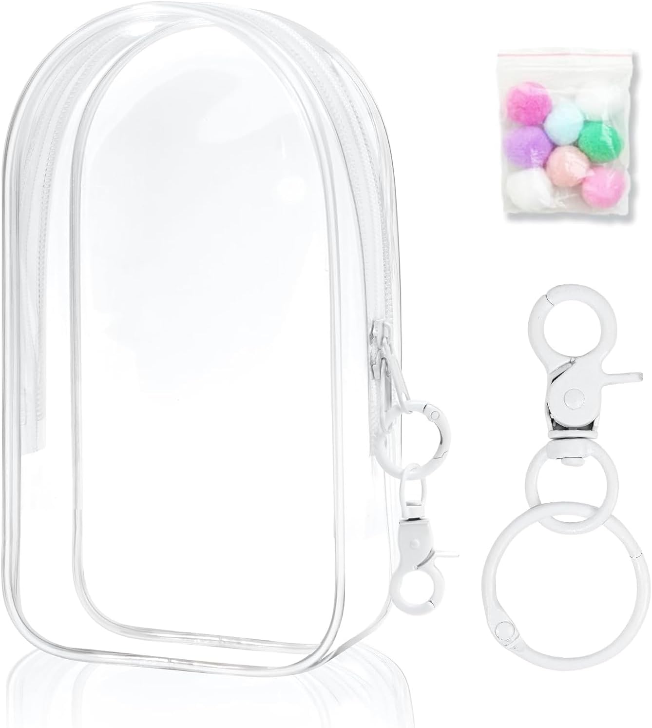 Clear Transparent Mini Doll Carrier Bag with Adjustable Strap - Cute Crossbody Purse for Small Toys & Collectibles
