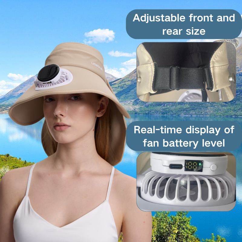 Smart Solar Fan Hat - Wearable Air Conditioner with 360Β° Sun Protection