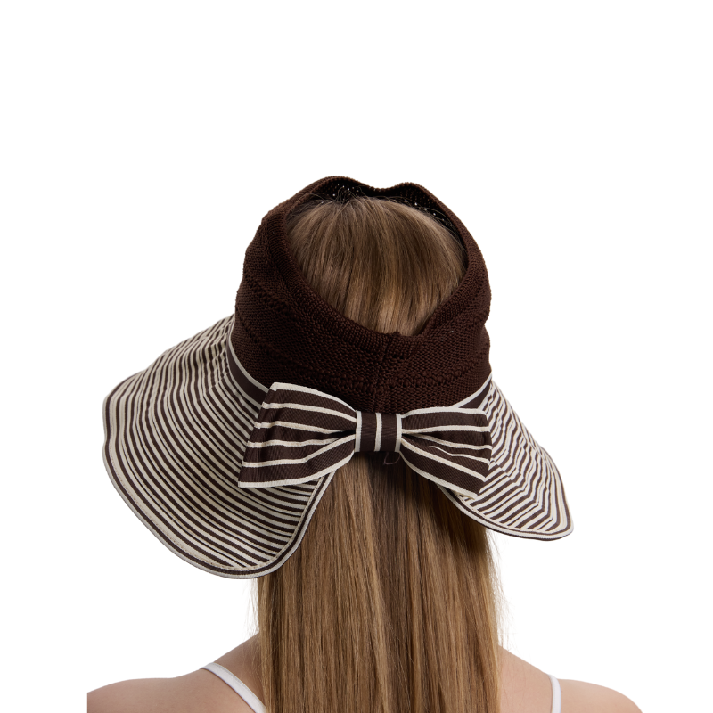 Vintage Inspired Striped Straw Hat - Wide Brim Sun Protection