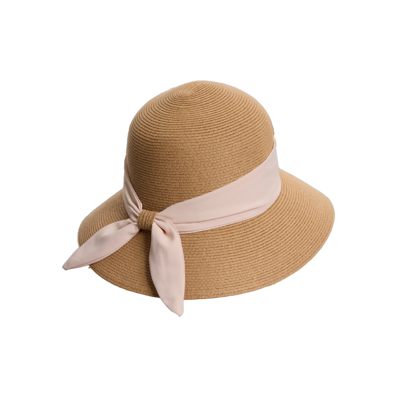 Classic Wide Brim Straw Hat with Elegant Ribbon Bow - Timeless Summer Style