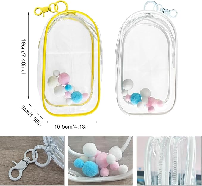 Clear Transparent Mini Doll Carrier Bag with Adjustable Strap - Cute Crossbody Purse for Small Toys & Collectibles