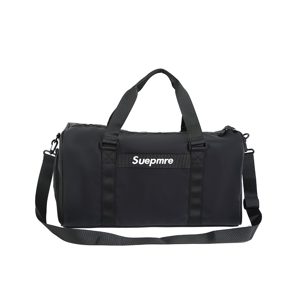 Black Waterproof Sports Duffel Bag with Shoe Compartment - Large Capacity Travel Gym Bag for Men & Women