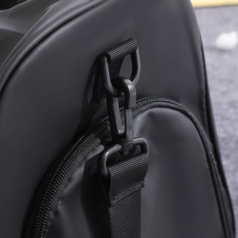 Black Waterproof Sports Duffel Bag with Shoe Compartment - Large Capacity Travel Gym Bag for Men & Women