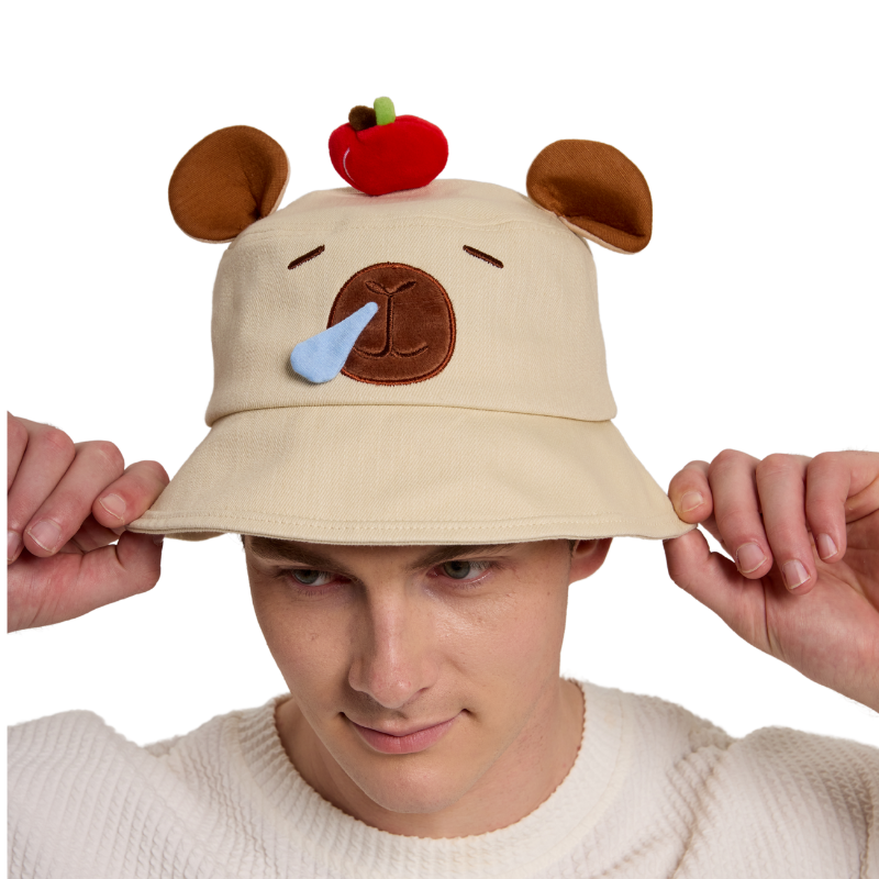 Adorable 3D Animal Bucket Hats - Kawaii Capybara & Frog Characters
