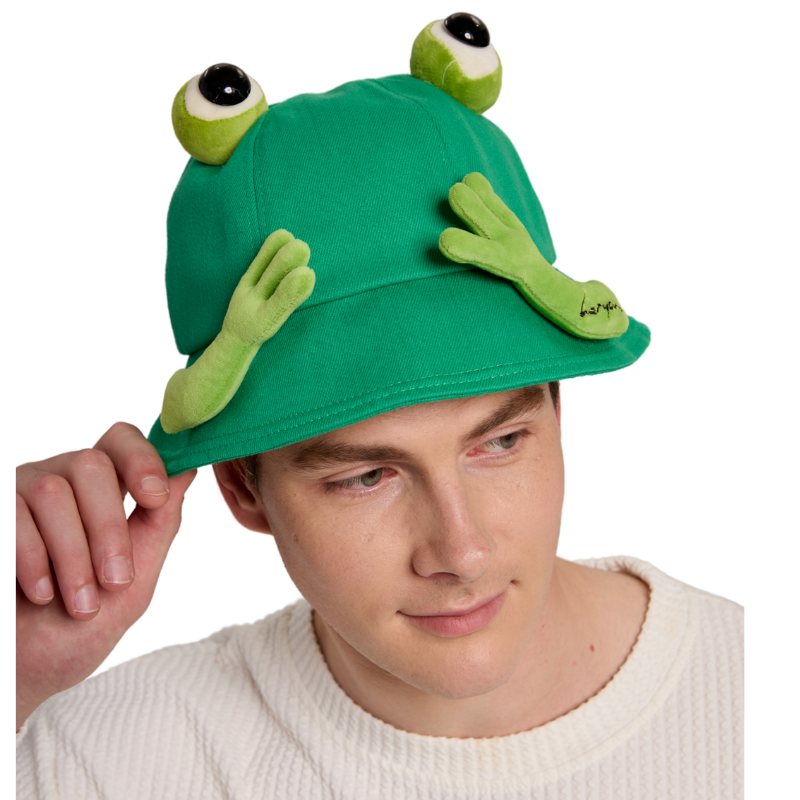 Adorable 3D Animal Bucket Hats - Kawaii Capybara & Frog Characters