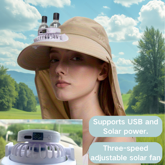 Smart Solar Fan Hat - Wearable Air Conditioner with 360° Sun Protection