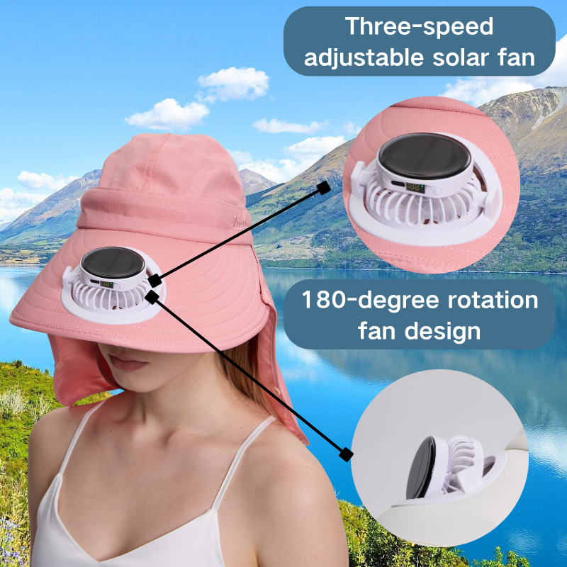 Smart Solar Fan Hat - Wearable Air Conditioner with 360° Sun Protection